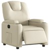 vidaXL Electric Recliner Armchair - Cream Faux Leather Reclining Chair with Motorized Adjustments, Cup Holders, Side Pocket for Living Room, Bedroom - 3 of 4