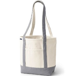 Lands' End Open Top Long Handle Canvas Tote Bag - 1 of 4