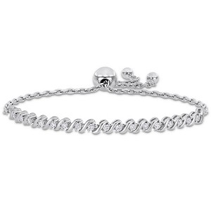 EVERLY JEWELRY | Sterling Silver 1/2 CT DEW Created White Moissanite Bracelet, 10-inch - 1 of 4