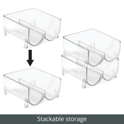 Clear Plastic Stackable Water Bottle Storage Rack
