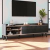 63'' Mid Century TV Stand with 2 Cabinets & Open Compartments, Entertainment Center for TVs up to 70'', Television Console for Home Theatre - 2 of 4