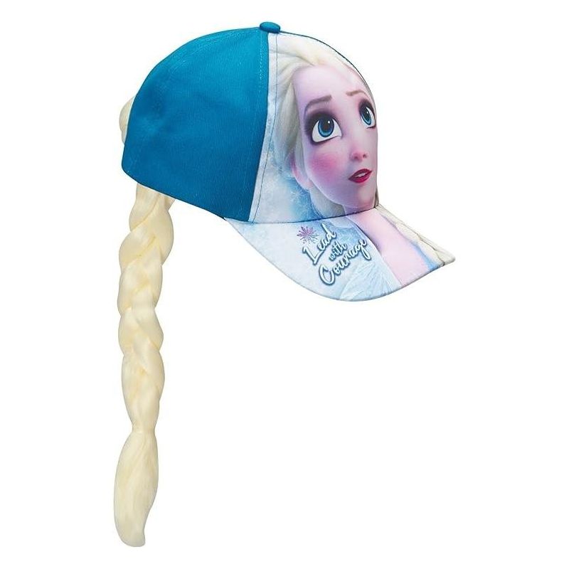 Elsa & Anna Frozen Girls’ Baseball Cap with Ponytail, Kids Hat for Little Girls Ages 4-7, 1 of 4