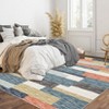 Large Area Rug 9 x 12 Geometric Patchwork Living Room Rug with Non-Slip Backing, Washable Low Pile Accent Carpet, Foldable Modern Floor Cover for - 2 of 4