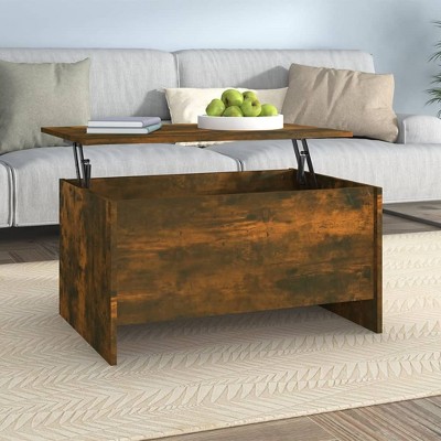 vidaXL Coffee Table Smoked Oak Engineered Wood 31.5 x 21.9 x 16.3 in