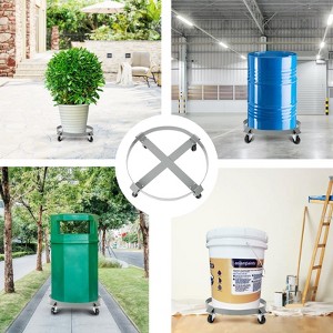 55 Gallon Drum Dolly - Set of 2, 4 Wheels, 1000lbs Load Capacity, 67cm Outer Ring, 3" Universal Casters - 1 of 4
