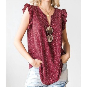 Women's Ditsy Leopard Top - PLUS - First Love - 1 of 2