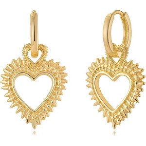 Women Earrings Gold Huggie Hoop Dangle Drop 14K Gold Plated Small Simple Hypoallergenic Everyday Jewelry - 1 of 4