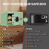 1.0 Cubic Feet Safe Box, Small Safe W/Removable Shelf, Alarm System, Digital Electronic Security Money Box, Green - 4 of 4