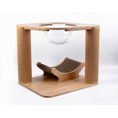 Instachew Plazy Play Platform Cat Tower - Light Brown