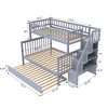 Okak Twin over Full Stairway Bunk Bed with Trundle, Easy Assembly, Gray - 2 of 4
