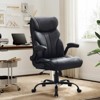 Big and Tall Office Chair 500LBS With footrest, Ergonomic Leather Executive Chair with Adjustable Height & Flip-up Armrests, Wide Reclining - 2 of 4