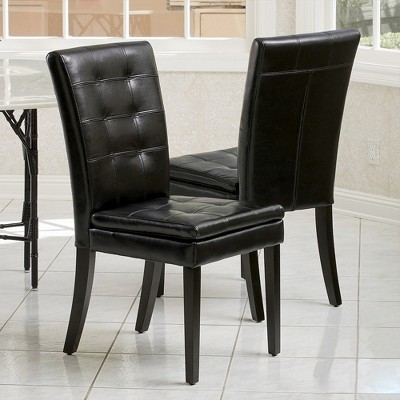 Dining Chairs Set Of 2, Modern PU Leather Armless Dining Room Chairs Wood Legs Kitchen Chairs, Upholstered Dining Chairs With Backrest For Living Room