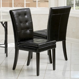 Dining Chairs Set Of 2, Modern PU Leather Armless Dining Room Chairs Wood Legs Kitchen Chairs, Upholstered Dining Chairs With Backrest For Living Room - 1 of 4