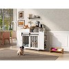 Munora Furniture Style Dog Crate, Kitchen Island End Table with Sliding Doors, Multi Functional Pet Friendly Furniture in Natural+White - 2 of 4