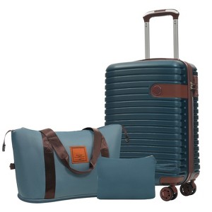 Vynxaria 3Piece Carry-On Luggage Set: Airline-Approved Hardside Suitcase, Weekender/Toiletry Bags, TSA Lock, Spinner Wheels - 1 of 4