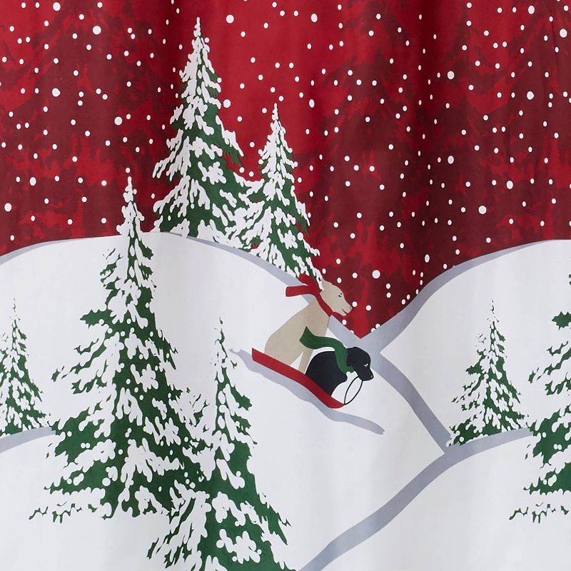 Winter Dogs Shower Curtain and Hook Set Red - SKL Home, 3 of 8