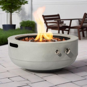 Kumasinova Portable Propane Gas Tabletop Fire Pit Bowl,50000 BTU Circular Steel Fireplace with Lava Rocks for Patio and Backyard,Space-Saving Design - 1 of 4