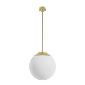 Hunter Fans 16" Hepburn Ceiling Light Painted Modern Brass Finish - Stunning Old Hollywood Style Pendant for Indoor Spaces - 1 of 1