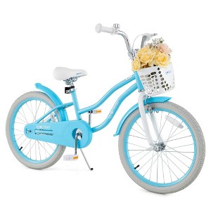 Costway 18'' Kids Bike Toddler Bicycle with Training Wheel Kickstand for 4-8 Years Old Purple/Pink/Turquoise/Blue/Beige/Green - 1 of 4