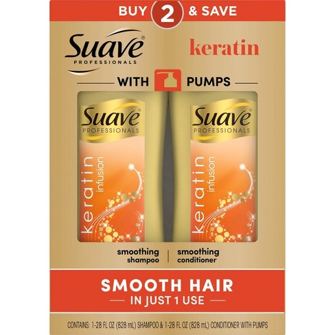 Suave Professionals Keratin Infusion Smoothing Shampoo and Conditioner - 56 fl oz - image 1 of 4
