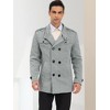 Lars Amadeus Men's Winter Stand Collar Double Breasted Notch Lapel Pea Coats - 2 of 4