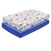 Everyday Kids 2-Pack Boys Crib Sheets, 100% Cotton, Fits Standard Crib 28x52, Giraffe, Elephants Sports & Solid Blue Designs - 2 of 4
