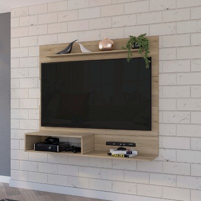 Vynxaria Modern Floating Entertainment Center, TV Stand, Wall-Mounted, White, 43.3"W