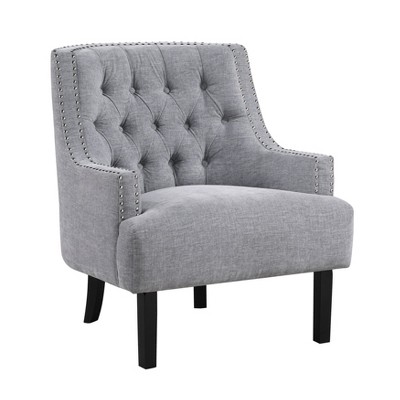 NicBex Polyester Accent Chair,Upholstered Living Room Chairs with Tufted Backrest and Wood Legs,Modern Armchair,Accent Chairs for Living Room
