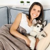 Pet Blanket - Reversible Waterproof Plaid Throw Protects Couch, Car, and Bed from Spills, Stains, or Fur - Dog and Cat Blankets by Petmaker (Gray) - 4 of 4
