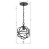 Crystorama Lighting Solaris 1 - Light Pendant in  Black - 3 of 3