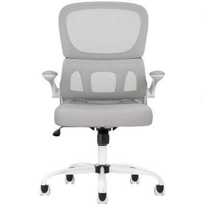 Infurnic Task and Office Chairs, Office Chair with Adjustable Lumbar Support and Armrests, for Home and Office, Gray, 25.59"*25"*40"