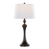 LumiSource Set of 2 Flint 30" Contemporary Table Lamps Oil Rubbed Bronze with White Linen Shade and Built-in USB Port from Grandview Gallery - 3 of 4