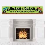 Big Dot of Happiness Smash and Crash - Monster Truck - Happy Birthday Boy Decorations Party Banner