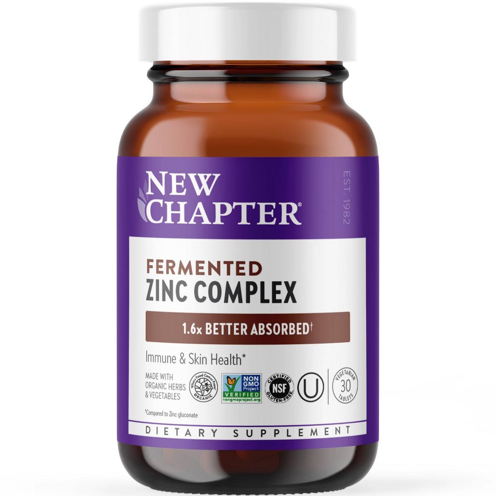 Photos - Vitamins & Minerals New Chapter Fermented Zinc Daily Supplement for Immune Support + Skin Health - 30 ct 