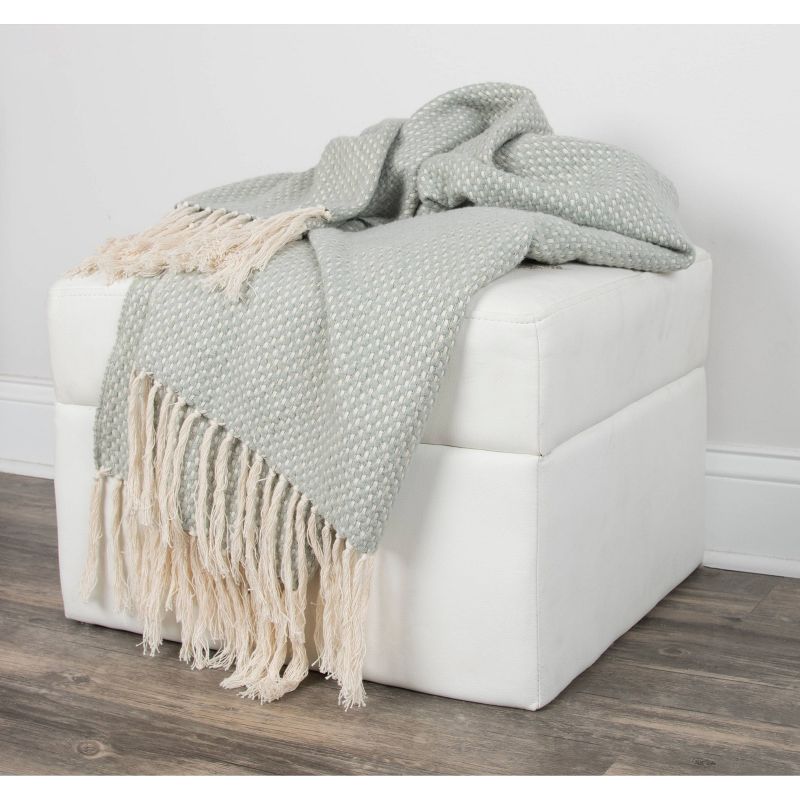 50&#34;x60&#34; Crosshatch Throw Blanket Mint Green - Rizzy Home, 1 of 5