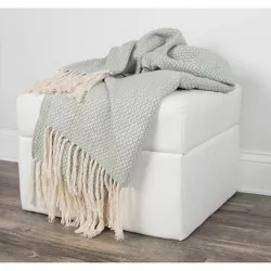 50"x60" Crosshatch Throw Blanket Mint Green - Rizzy Home