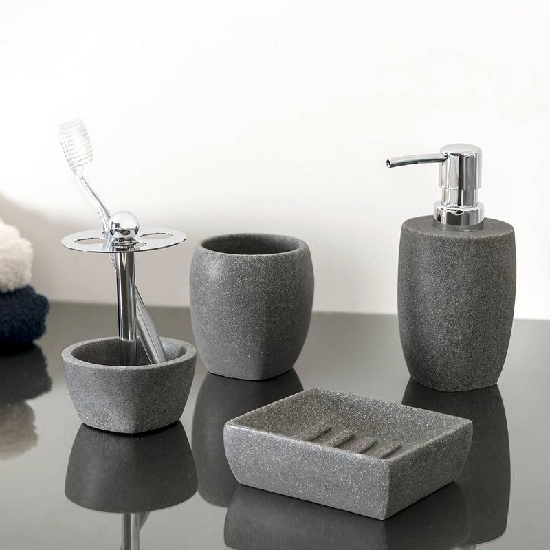 Charcoal Stone Toothbrush Holder Gray - Allure Home Creations, 5 of 6