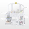 Karl Home Kids Vanity Table and Chair Set, 2 in 1 Girls Vanity Storage Cabinet w/Tri-Folding Mirror - 3 of 4