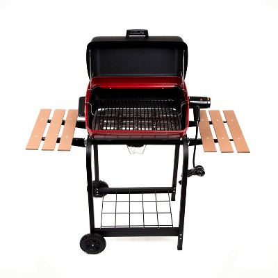 Americana Red Portable Electric Grill with Folding Side Tables