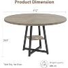 47 Inch Round Dining Table Kitchen Table with Storage Shelf and Wooden Top,Dinner Table for 4, Farmhouse Circle Tables for Dining/Living Room, Kitchen - 4 of 4