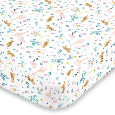 Carter's Pink Tropical Super Soft Fitted Crib Sheet