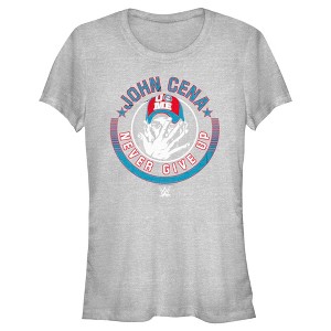 Juniors Womens WWE John Cena Never Give Up Logo T-Shirt - 1 of 4