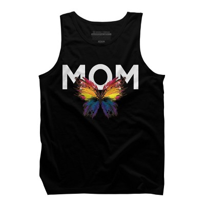 Men's Design By Humans Mother's Day Rainbow Butterfly Mom By MeowShop Tank Top