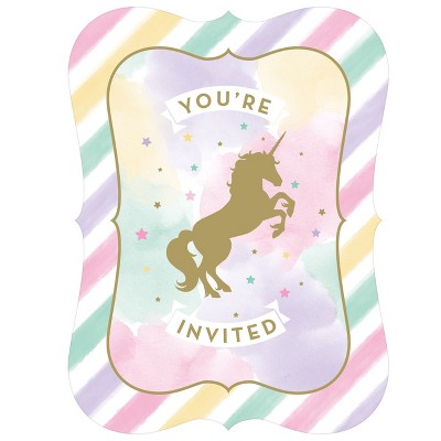 8ct Unicorn Sparkle Party Invitations Target