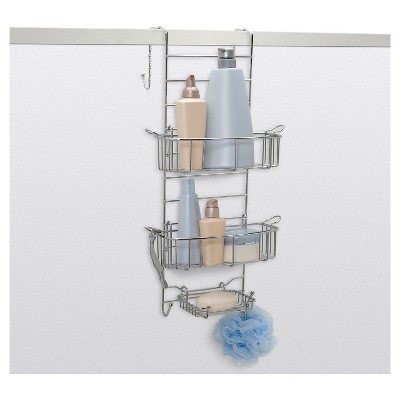 Stainless Steel Over-the-Door Adjustable Shower Caddy with Shelves