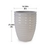 Syemin Planters Ceramic Flowerpot, Modern Versatile Pots with Drainage Holes for Patio, Garden, Windowsill, White, 16.54"*16.54"*21.26" - 3 of 4
