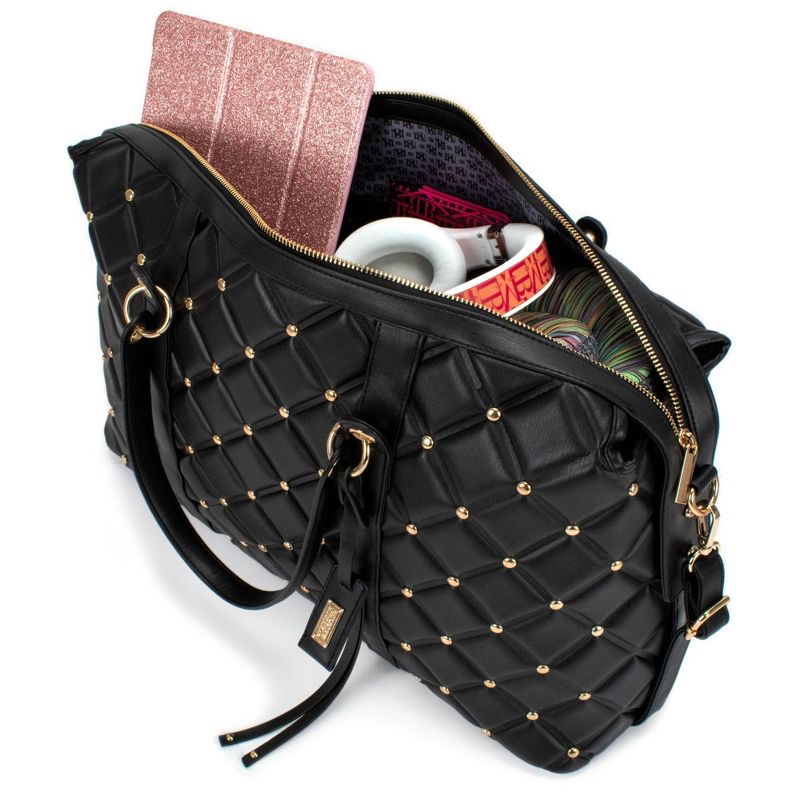 Badgley Mischka Quilted Travel Weekender Bag - Black, 6 of 20