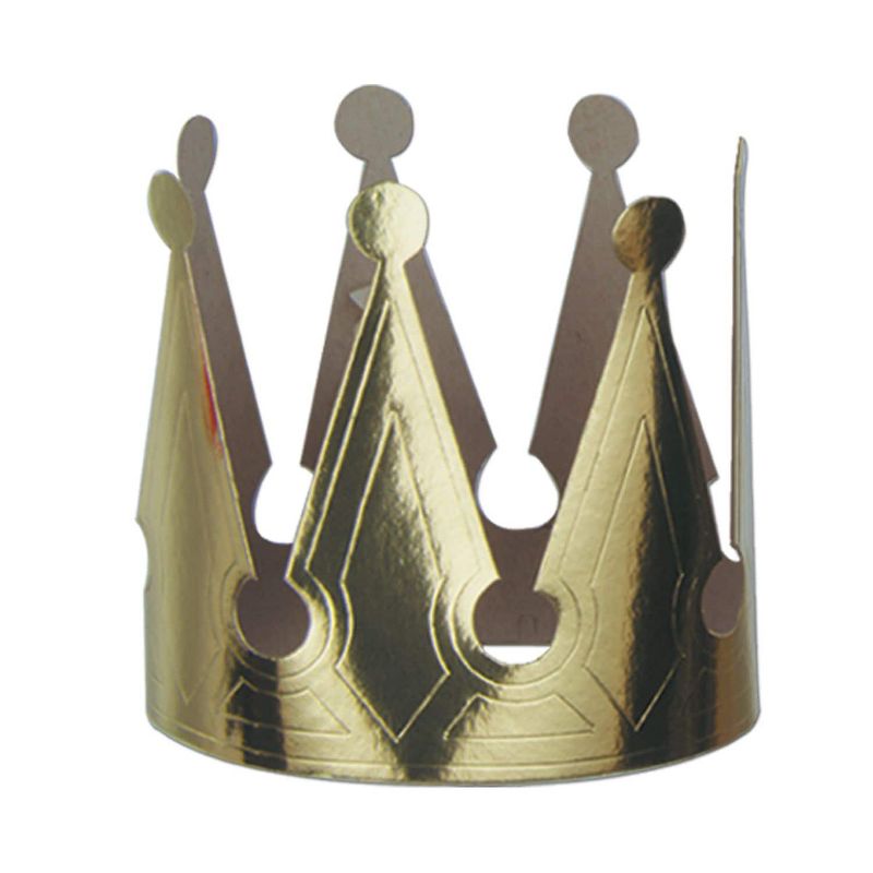 Beistle 6 1/2" Foil Kings Crown One Size Gold 66050, 1 of 2