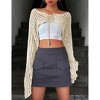 Women's Long Sleeve Open Front Cardigan - Knit Cover Up with Tie Front - 3 of 4