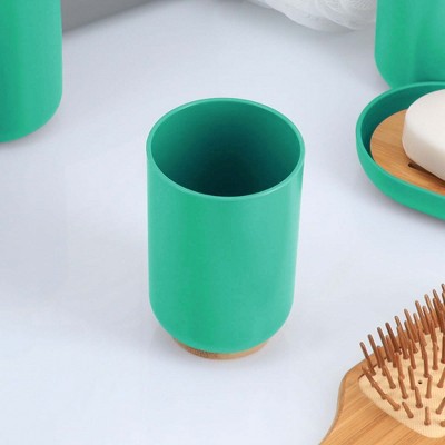 Evideco French Home Goods Elegant Bamboo-Based Bathroom Tumbler – Modern Vanity Cup, Ideal for Toothbrush Holder or Countertop Organizer
